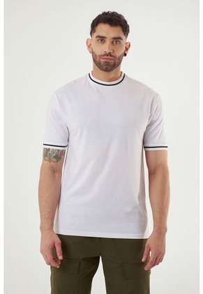 Camiseta Manga Corta Blanca Para Hombre