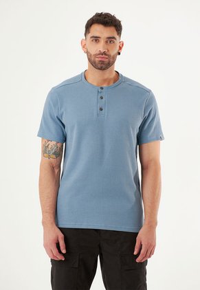 Camiseta Manga Corta Azul Para Hombre