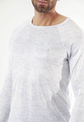 Camiseta Deportiva Manga Larga Blanca Para Hombre