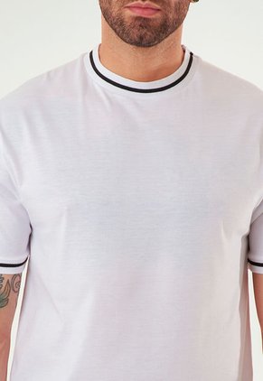 Camiseta Manga Corta Blanca Para Hombre