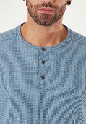Camiseta Manga Corta Azul Para Hombre