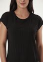 Camiseta Negra Con Cuello Redondo Para Mujer de Belife