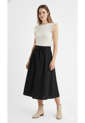 Falda Negra Para Mujer Belife