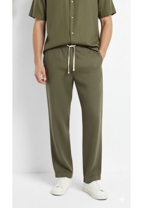 Pantalón Slim Verde En Lino Para Hombre