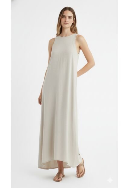 Vestido Largo Semilla En Lino Para Mujer