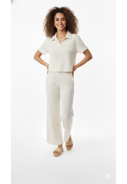Pantalón Ivory En Textura Para Mujer