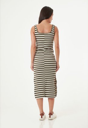 Vestido Largo Manga Sisa Verde Para Mujer