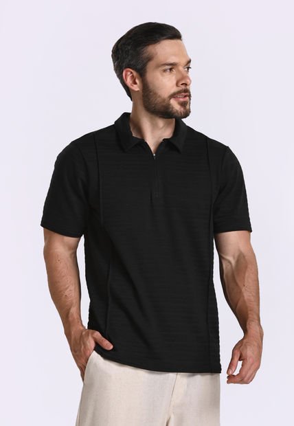 Camiseta Polo Negra Para Hombre