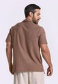 Camisa Manga Corta Café Para Hombre de Belife