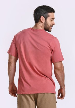 Camiseta Manga Corta Estampada Rojo Para Hombre