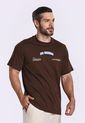 Camiseta Manga Corta Estampada Café Para Hombre de Belife