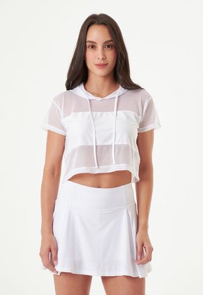 Camiseta Deportiva Blanca En Malla Para Mujer