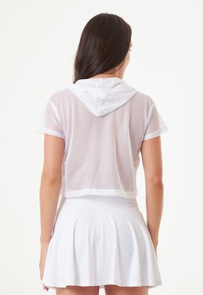 Camiseta Deportiva Blanca En Malla Para Mujer