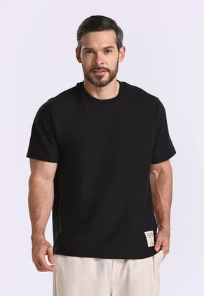 Camiseta Manga Corta Negra Para Hombre