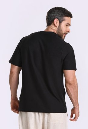 Camiseta Manga Corta Negra Para Hombre