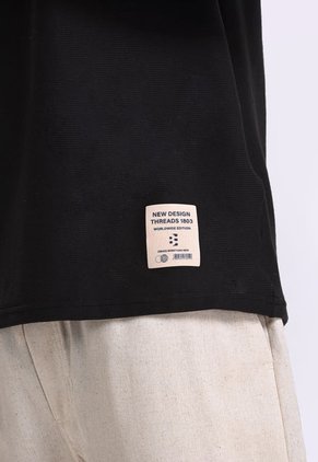 Camiseta Manga Corta Negra Para Hombre