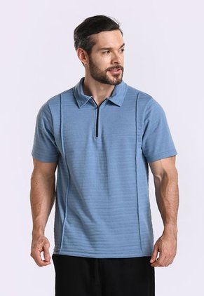 Camiseta Polo Azul Para Hombre