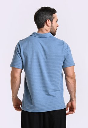Camiseta Polo Azul Para Hombre
