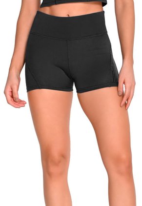 Ciclista Corto Negro En Poliéster Para Mujer