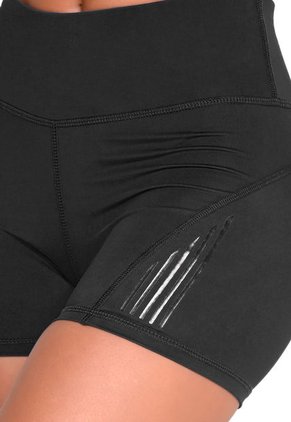 Ciclista Corto Negro En Poliéster Para Mujer