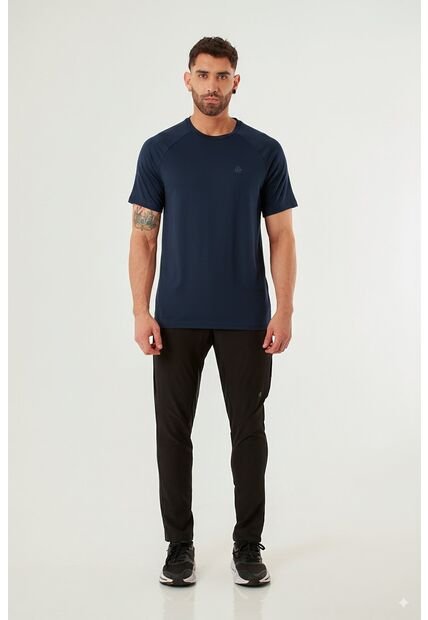 Camiseta Manga Corta Deportiva Azul Para Hombre