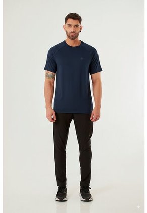 Camiseta Manga Corta Deportiva Azul Para Hombre