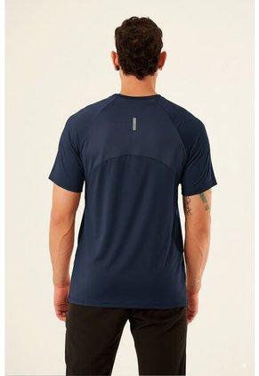 Camiseta Manga Corta Deportiva Azul Para Hombre