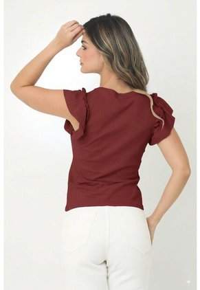 Blusa Roja Con Boleros Para Mujer