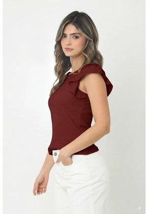 Blusa Roja Con Boleros Para Mujer