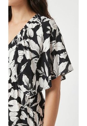 Vestido Largo Negro Con Boleros Para Mujer