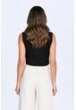 Blusa Manga Sisa Negra Con Escote Para Mujer de Belife