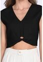 Blusa Manga Sisa Negra Con Escote Para Mujer de Belife