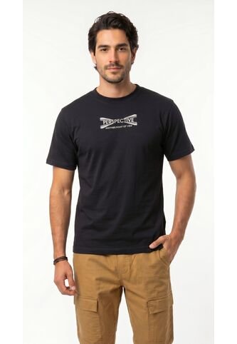 Camiseta Negra Manga Corta Para Hombre Belife