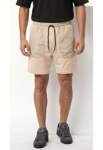 Bermuda Café Para Hombre Con Contraste En Pretina Belife
