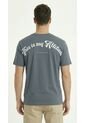 Camiseta Manga Corta Azul Con Estampado Para Hombre de Belife