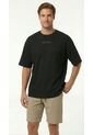 Camiseta Manga Corta Negra Oversize Para Hombre de Belife