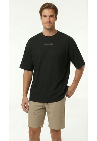 Camiseta Manga Corta Negra Oversize Para Hombre Belife
