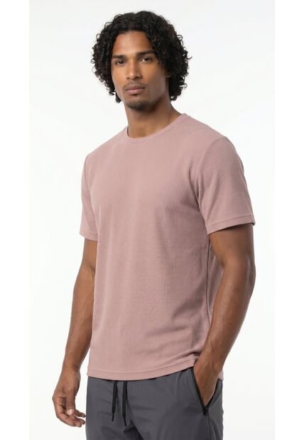 Camiseta Rosada Manga Corta Para Hombre