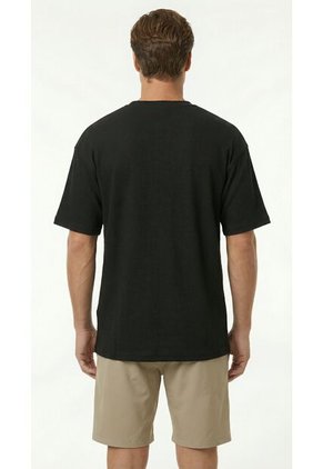 Camiseta Manga Corta Negra Oversize Para Hombre