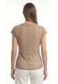 Blusa Café Manga Sisa Con Escote Drapeado Para Mujer de Belife