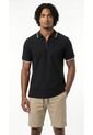 Camiseta Polo Negra Texturizada Para Hombre de Belife