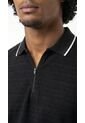 Camiseta Polo Negra Texturizada Para Hombre de Belife