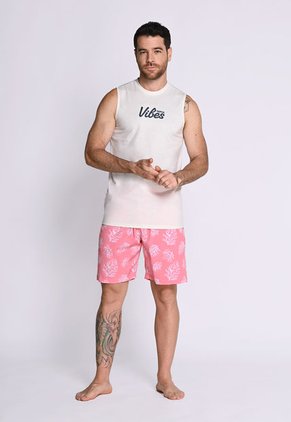 Pantaloneta Playera Con Malla Interna Naranja En Poliéster Para Hombre