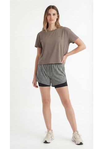Short Deportivo Gris Con Ciclista Interno Para Mujer Belife