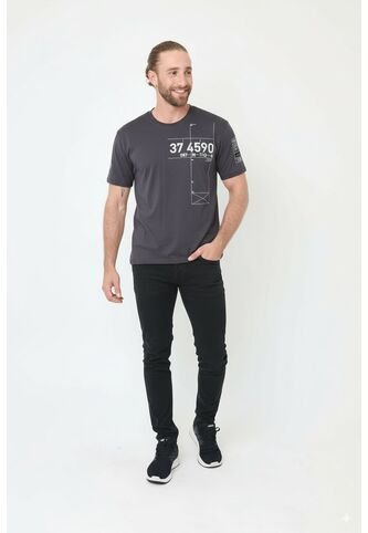 Camiseta Manga Corta Gris Para Hombre Belife