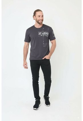 Camiseta Manga Corta Gris Para Hombre