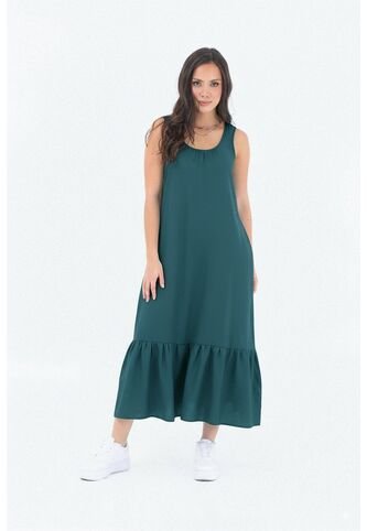 Vestido Largo Azul  Con Boleros Para Mujer Belife