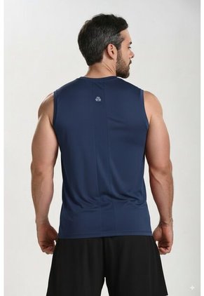 Camiseta Deportiva Manga Sisa Azul Para Hombre