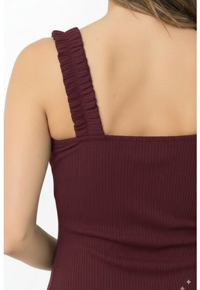 Vestido Largo Vino Tinto Manga Sisa Segada Para Mujer