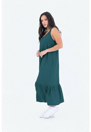 Vestido Largo Azul  Con Boleros Para Mujer